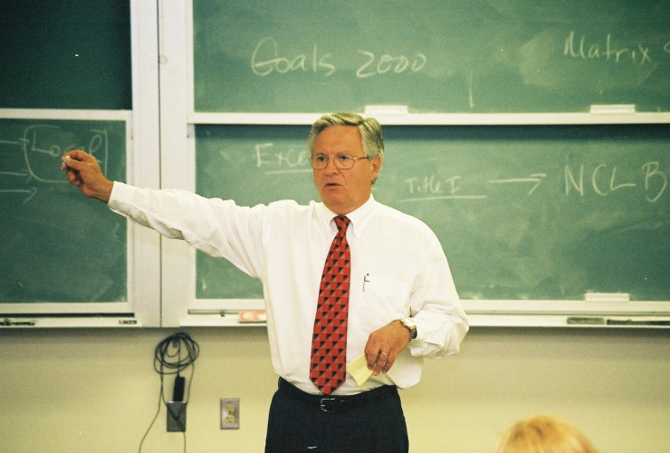 Professor Tom Timar teaching in classroom