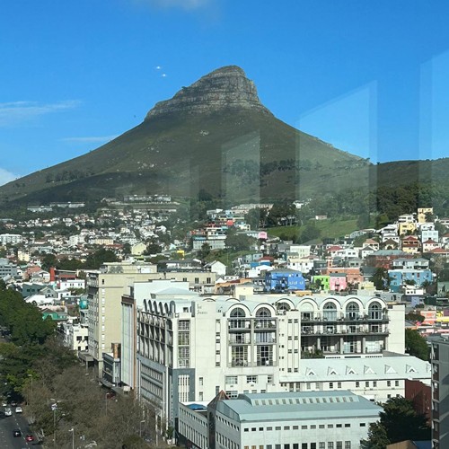 A view of Cape Town out of a window.