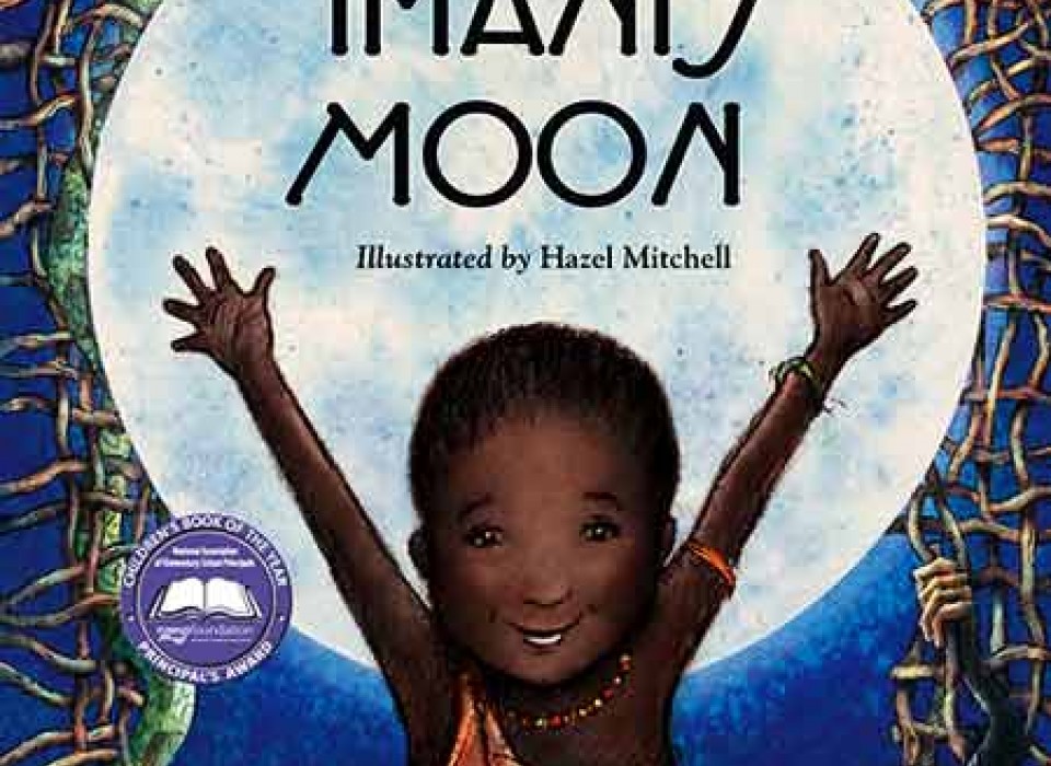 Illustrated cover of JaNay Brown-Wood's children's picture book, "Imani's Moon"