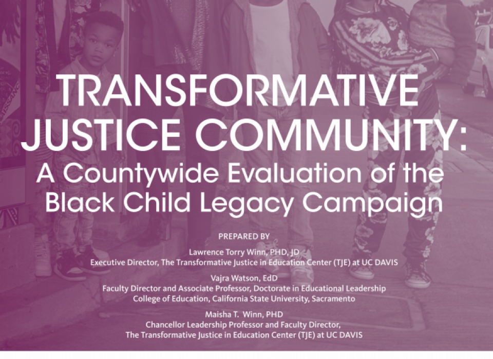 Transformative Justice Community: A Countywide Evaluation of the Black Child Legacy Campaign