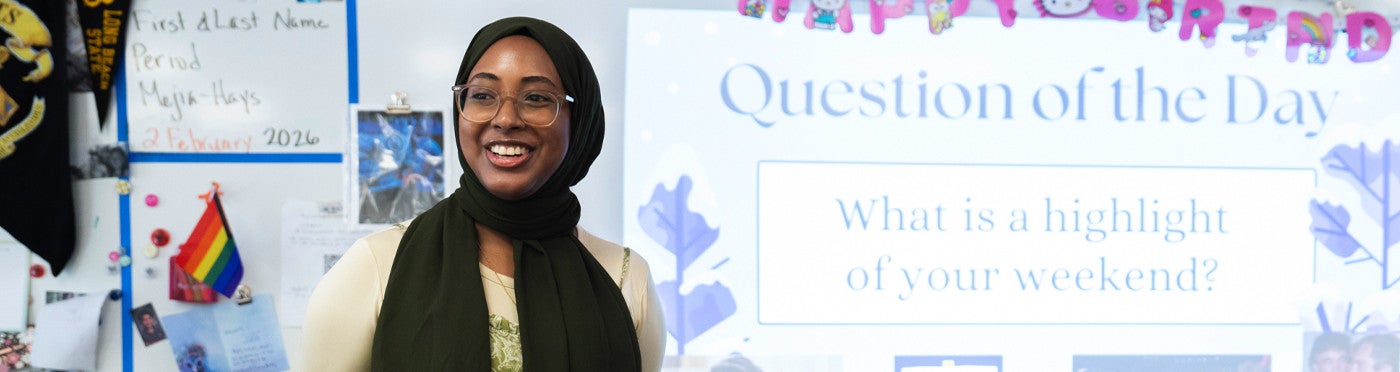 Credential student teaches in a high school English class