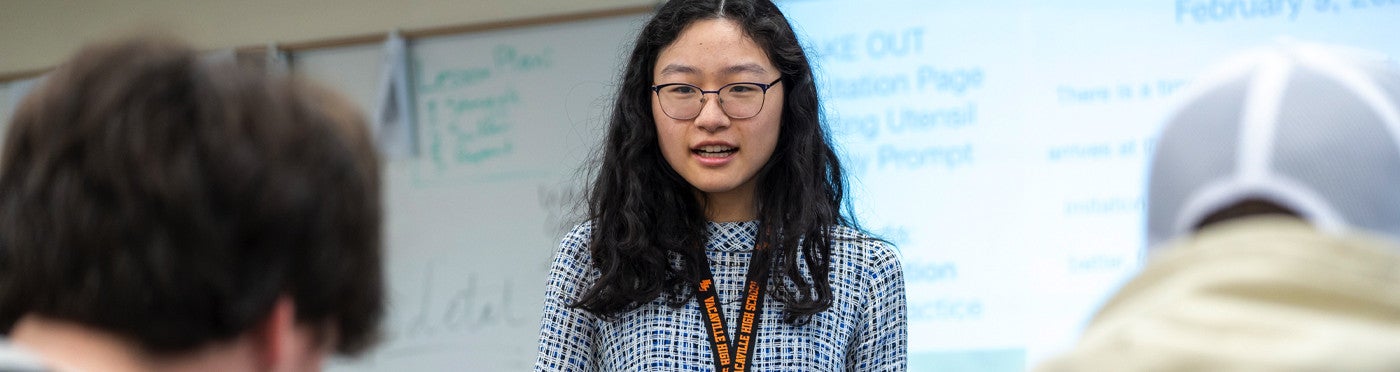 Credential student teaching high school English class