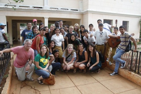 Group photo of UC Davis Quarter Abroad students in Cuba