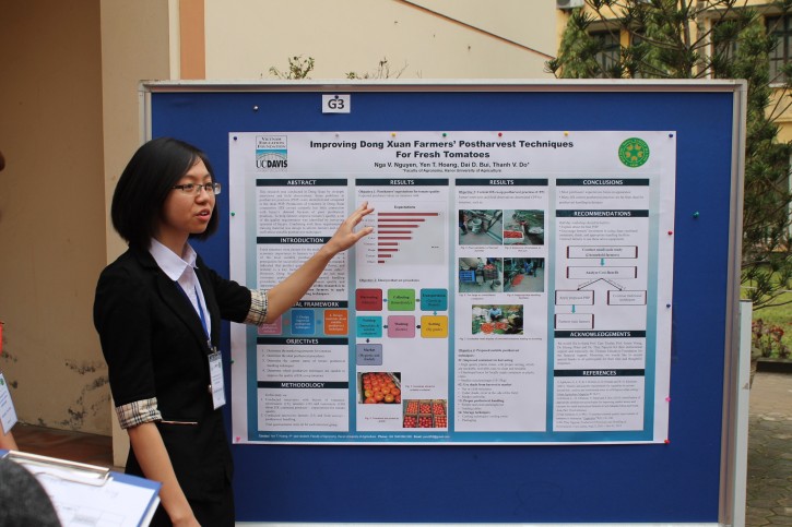Researcher presenting findings