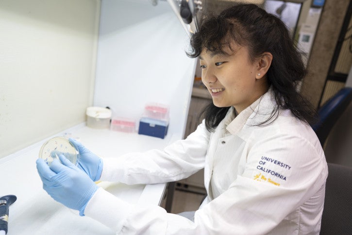 Sophia J. works with lab equipment.