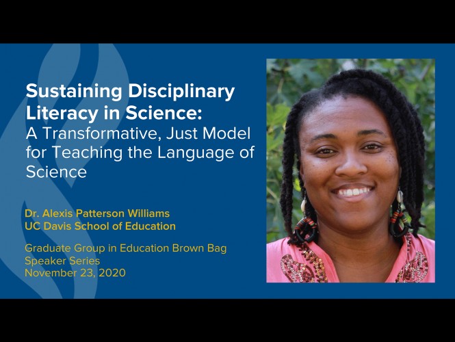 Alexis Patterson Williams presents on Sustaining Disciplinary Literacy in Science