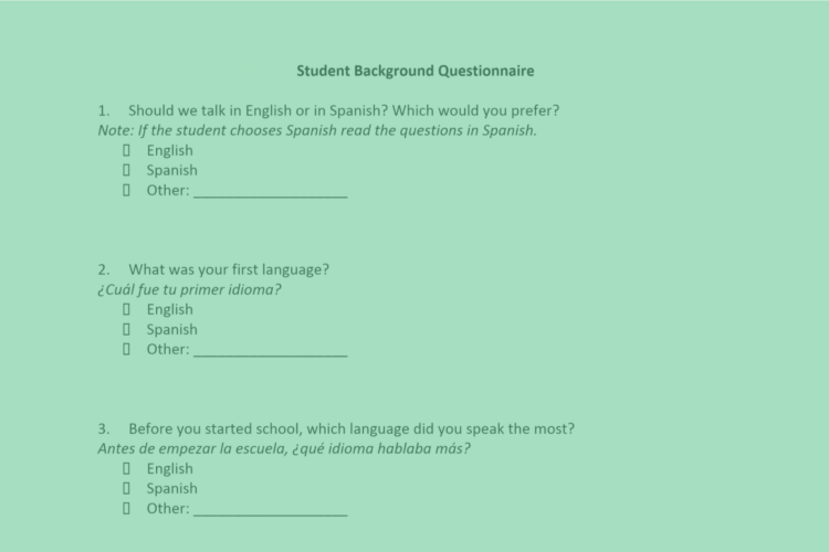 Student Background Questionnaire - UC Davis School of Education