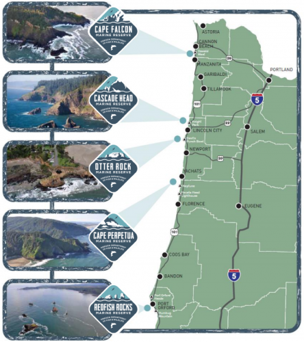 Map of Oregon Marine Reserves