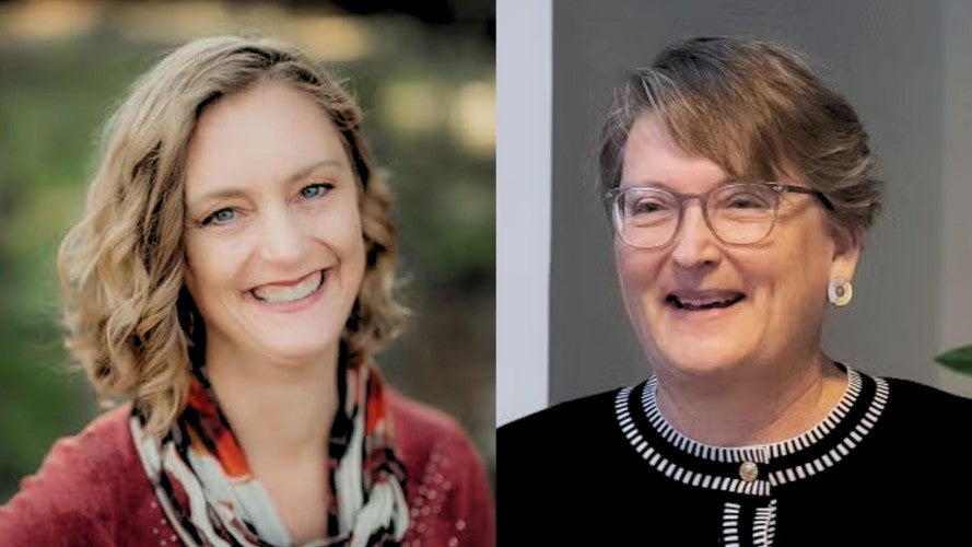 Portraits of Kerry Enright and Lauren Lindstrom, respectively