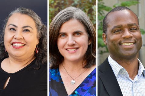 Portraits of Marcela Cuellar, Heather Rose, and Darnel Degand