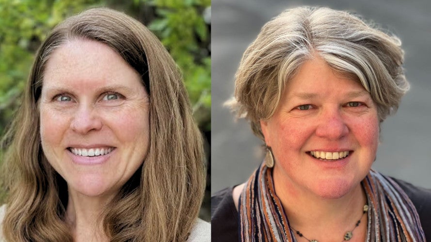 Portraits of Peggy Harte and Heidi Ballard, respectively