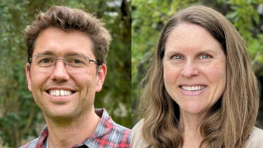Headshots of Ryan Meyer and Peggy Harte, respectively