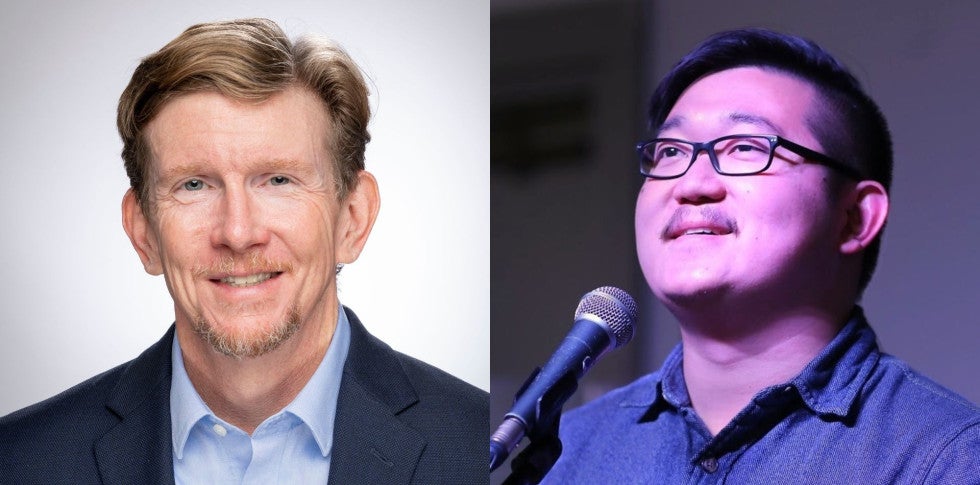 Headshots of Tom Smith and Yiwang Li, respectively