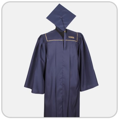 Doctoral Graduation Gown With Gold Piping by Graduation Outlet