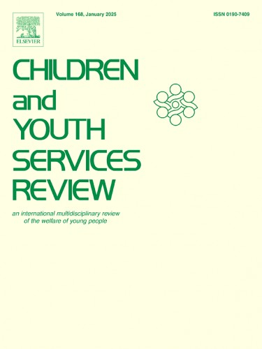 Journal cover page that says "Children and Youth Services Review"